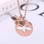 18k gold Stainless Steel Little Bee Pendant Necklace Rose Gold High-crafts Fashion Jewelry for Women Girls Gifts