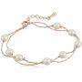 Crystalline Azuria Multi Strand Pearl Bracelet Set Pendant Necklace 18'' Dangle Earrings with Swarovski Crystal Simulated White Pearls Bracelet for Women 8'' 18K Gold Plated