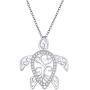 Ladytree 925 Sterling Silver Stingray Necklace Manta Ray Turtle Dolphin Charm Tortoise Necklace Sea Animal Tree of Life Jewelry Sea Lover Gifts for Women