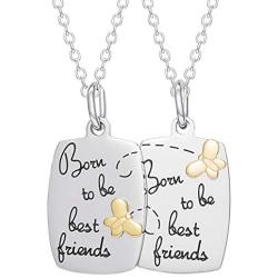 Connections from Hallmark Jewelry, Stainless Steel “Born to be Best Friends” Breakaway Pendant Set, 18'' chains