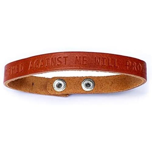No Weapon Formed Against Me Will Prosper Isaiah 54:17 (aensm) Small Leather Bracelet No Weapon Formed Against Me Will Prosper Isaiah 54:17 (aensm) Small Leather Bracelet