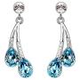Isijie Jewelry Blue Cherry Fruit,Aquamarine Drop Earrings for Women & Girls,(Silver Plated,Blue Crystal,Zircon)