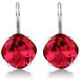 925 Sterling Silver 10.00MM Rose Red Earrings Made with Swarovski Crystals