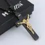 HZMAN Catholic Jesus Christ on INRI Cross Crucifix Gold Silver Tone stainless steel Pendant Necklace 22+2 Chain HZMAN Catholic Jesus Christ on INRI Cross Crucifix Gold Silver Tone stainless steel Pendant Necklace 22+2 Chain