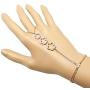 925 Sterling Silver Flower Clover White CZ Hand Jewelry Ring Link Chain Bracelet