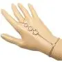 925 Sterling Silver Flower Clover White CZ Hand Jewelry Ring Link Chain Bracelet 925 Sterling Silver Flower Clover White CZ Hand Jewelry Ring Link Chain Bracelet
