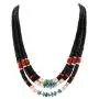 Native-Bay 925 Sterling Silver Authentic Strand-Charlene Little-Navajo Graduated Heishi, Turquoise and Coral Native-Bay 925 Sterling Silver Authentic Strand-Charlene Little-Navajo Graduated Heishi, Turquoise and Coral