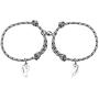 SEIRAA 2PCS Magnetic Charm Pendants Braided Rope Bracelet with Magnetic Bells Matching Bracelets for Mommy and Me