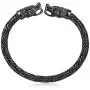 Mealguet Jewelry Mens Stainless Steel Opposite Dragon-Themed Twisted Wire Viking Cuff Bangle Bracelet,4 Color Mealguet Jewelry Mens Stainless Steel Opposite Dragon-Themed Twisted Wire Viking Cuff Bangle Bracelet,4 Color
