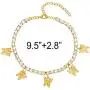 Butterfly Anklet for Women Teen Girls, 18K Gold / White Gold Plated Rhinestone Inlay Chain Tennis Ankle Bracelet with Extension Butterfly Anklet for Women Teen Girls, 18K Gold / White Gold Plated Rhinestone Inlay Chain Tennis Ankle Bracelet with Extension