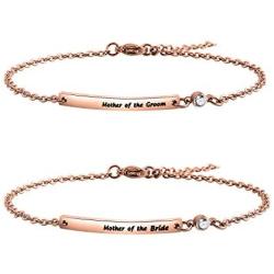 KUIYAI Mother of Bride and Mother of Groom Bar Bracelet Wedding Bracelet
