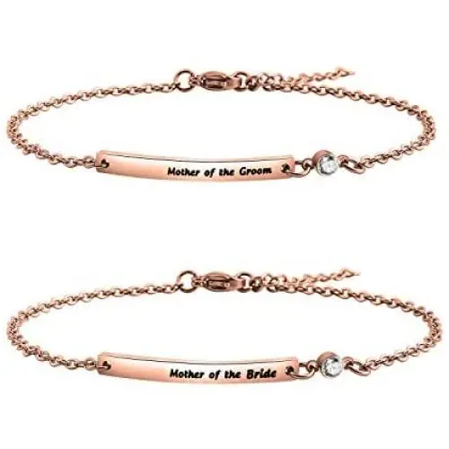 KUIYAI Mother of Bride and Mother of Groom Bar Bracelet Wedding Bracelet