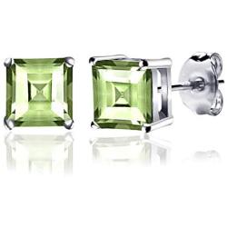 Orchid Jewelry Stud Earrings Green Amethyst Square 2.32 Ct 925 Sterling Silver Studs Earring Nickel Free A Perfect And Unique Christmas Gift For Her