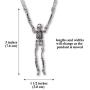 Gothic Skeleton with Moving Arms and Legs Silver Finish Pewter Pendant Necklace