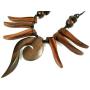 Natural Swirl Boho Tribal Sono Wood Pendant 18 to 28 inches admjustable Cord Necklace Handemade Jewelry DA033