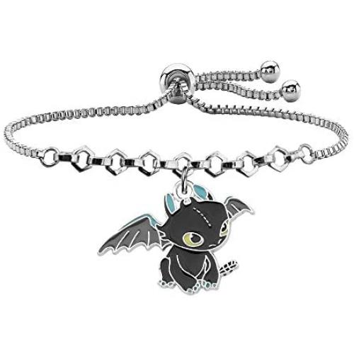 UJIMS White and Black Dragon Bracelet for Couple BFF How to Train Your Dragon Jewelry Light Fury Night Fury Toothless Bangle Gifts