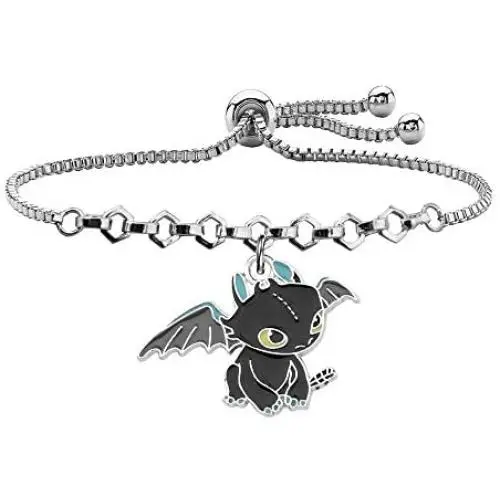 UJIMS White and Black Dragon Bracelet for Couple BFF How to Train Your Dragon Jewelry Light Fury Night Fury Toothless Bangle Gifts