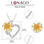 LONAGO Necklace for Grandma 925 Sterling Silver Lily Flower Heart Necklace I Love You Grandmother Nana Pendant Women Jewelry Birthday Gift