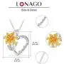 LONAGO Necklace for Grandma 925 Sterling Silver Lily Flower Heart Necklace I Love You Grandmother Nana Pendant Women Jewelry Birthday Gift