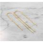 A Pair 925 Sterling Silver Tassel Threader Drop Earrings Long Chain Ear Line