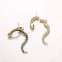 Boaccy Crystal Earrings Snake Earring Jackets Ear Drop Green Jewelry for Women and Girls