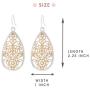 Bohemian Gold & Silver Two Tone Floral Filigree Big Tear Drop Earrings
