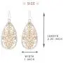 Bohemian Gold & Silver Two Tone Floral Filigree Big Tear Drop Earrings