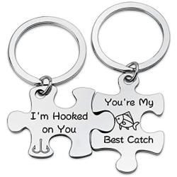 Im Hooked on You Youre My Best Catch Sweetheart Keychain Dear Love Gift Meaningful Puzzle Jewelry Gifts