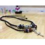 Beulous Choker Necklace for Men Jewelry Boho Jewelry for Women Hipppie Jewelry Wolf Tooth Cross Pendant Beaded Ankn Necklace Black Panther Necklace for Men