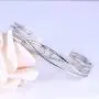 DovEggs Platinum Plated Silver 1.77ct Center 4mm G-H-I Color Moissanite Bracelet Adjustable Bangle with Accents for Women Girls DovEggs Platinum Plated Silver 1.77ct Center 4mm G-H-I Color Moissanite Bracelet Adjustable Bangle with Accents for Women Girls
