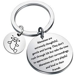 CYTING Manatee Gift Manatees are Extremely Thoughtful Gentle and Loving Manatee Keychain Ocean Jewelry Manatee Lovers Gift for Family Friends