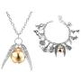 HUILAIKE Harry Potter Golden Snitch Charms Films Themed Friendship Bracelet and Necklace 2Pcs Jewelers Birthday Gifts for Teens Girls