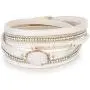 FANCY SHINY Leather Wrap Bracelet Boho Cuff Bracelets Crystal Bead Bracelet with Magnetic Clasp Jewelry Gifts for Women Teen Girls
