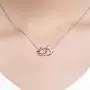Infinity Love Heart Cat Necklace for Women Girls 925 Sterling Silver Two-Tone Hollow out Mother and Daughter Kitten Ear Pendant Choker Necklace Double Interlocking Circles Jewelry Cute Delicate