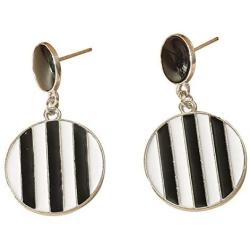 Sinkcangwu Fashion Circular Zebra Stripe Earrings For Women Simple Korea Geometric Statement Drop Dangle Earring Party Jewelry