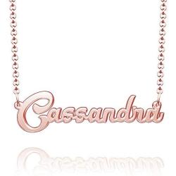 Moonlight Collections Personalized Name Necklace 10k Rose Gold Plated Sterling Silver Custom Nameplate