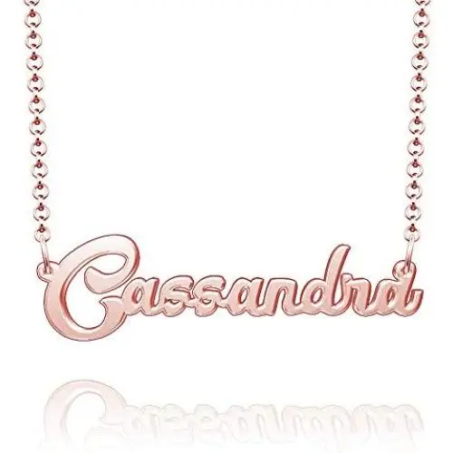 Moonlight Collections Personalized Name Necklace 10k Rose Gold Plated Sterling Silver Custom Nameplate Moonlight Collections Personalized Name Necklace 10k Rose Gold Plated Sterling Silver Custom Nameplate