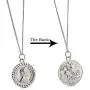 CISHOP Treasure Vintage 18K Special Coin Necklace Sterling Silver Disc Round Circle Pendant Necklace