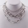 Layered Punk Chunky Chain Choker Necklace, Statement Cool Sliver Multilayer Hip Hop Necklace with Lock Pendant for Women Girls