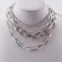 Layered Punk Chunky Chain Choker Necklace, Statement Cool Sliver Multilayer Hip Hop Necklace with Lock Pendant for Women Girls Layered Punk Chunky Chain Choker Necklace, Statement Cool Sliver Multilayer Hip Hop Necklace with Lock Pendant for Women Girls