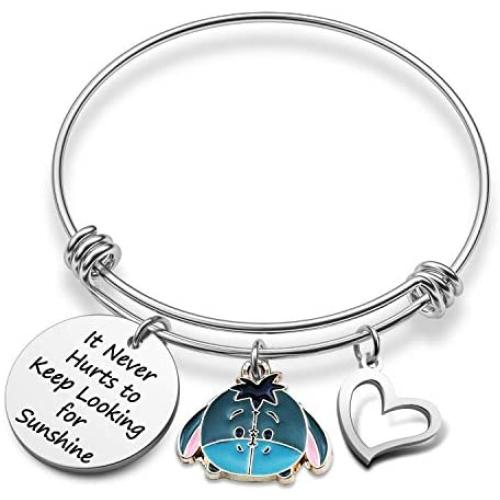 It Never Hurts to Keep Looking for Sunshine Bracelet Eeyore Quote Bracelet Winnie the Pooh Eeyore Bracelet(BR-Hurt sunshine)