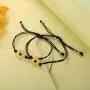 Sunflower Boho Gifts, Handmade Bohemia Ankles Bracelets and Gift Cards for Women Girls Friends Best Friend Partner in Crime Mom and Daugher Gifts Couple Bracelet (2 Pairs)