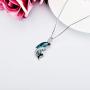 TOUPOP Dolphin Gifts 925 Sterling Silver Dolphin Pendant Necklace with Blue Crystal Dolphin Jewelry Gifts for Mom Women Teen Girls Birthday Mothers Day