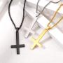 U7 Jewelry Polished Stainless Steel Inverted Cross of Peter Necklace for Men and Women, 22 Inch Chain, Custom Text Engrave and 3 Color Available, Gift Packed