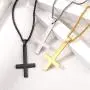 U7 Jewelry Polished Stainless Steel Inverted Cross of Peter Necklace for Men and Women, 22 Inch Chain, Custom Text Engrave and 3 Color Available, Gift Packed