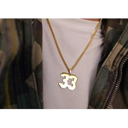 YSAHan Number Necklace Personalized Custom Lucky Number Stainless Steel 18K Gold Plated Jewelry Gift for Men Boys