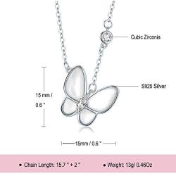 Eacoo Personality Butterfly Necklace, Cute Silver Butterfly Necklace with Crystal Hot Style Pendant for Women Teen Girls Birthday Graduation Jewelry Gifts