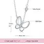 Eacoo Personality Butterfly Necklace, Cute Silver Butterfly Necklace with Crystal Hot Style Pendant for Women Teen Girls Birthday Graduation Jewelry Gifts
