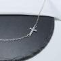 TseanYi Cross Pendant Necklace Chain Silver Sidesway Cross Choker Necklace Short Chain Religion Necklace Jewelry for women and Girls (Silver)