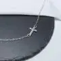 TseanYi Cross Pendant Necklace Chain Silver Sidesway Cross Choker Necklace Short Chain Religion Necklace Jewelry for women and Girls (Silver)